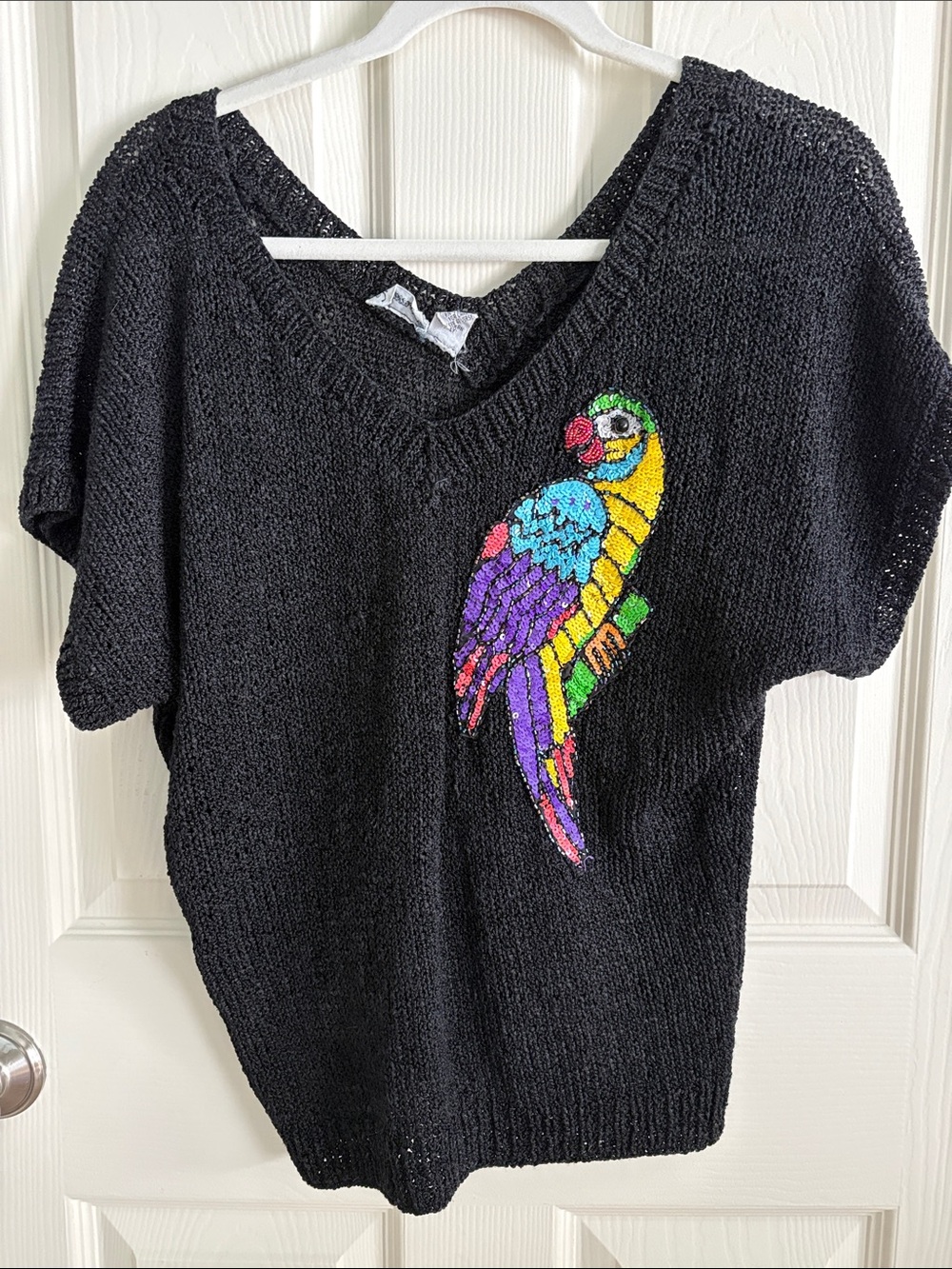 Vintage Sequin Knit Top - Multicolor Design